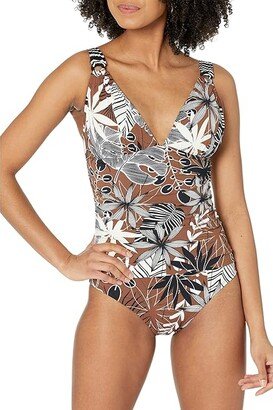 Bold Moves Over-the-Shoulder Mio (Mahogany) Women's Swimsuits One Piece