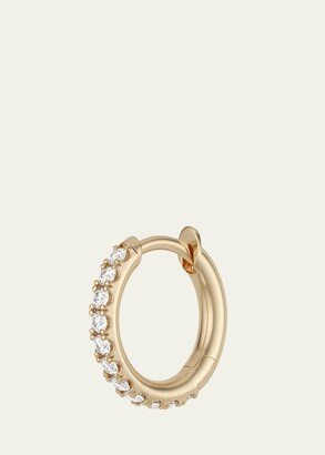 18K Yellow Gold Diamond Pave Micro-Hoop Earring, Single