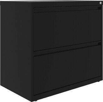 Hirsh 30 Inch Wide 2 Drawer Lateral 101 File Cabinet, Black