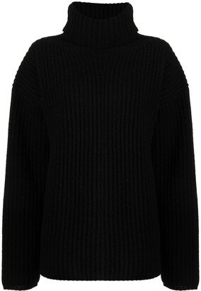 Ribbed Roll Neck Jumper-AA