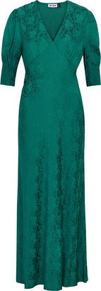 Zadie Floral-jacquard Satin Midi Dress