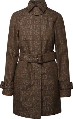 Brown cotton blend trench coat