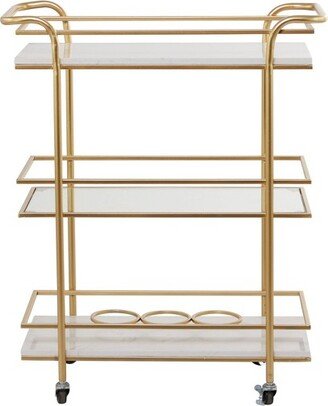 Glam Marble Bar Cart Gold - Olivia & May