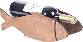 Wooden Fish Shaped Vintage Decorative Single Bottle Wine Holder