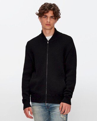 Wool Bomber Jacket in Black