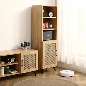 BESTCOSTY Rattan Mesh Side Cabinet