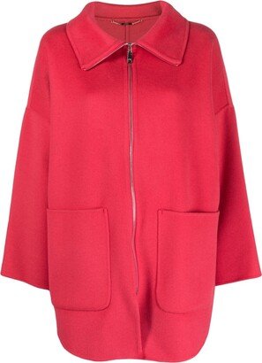 Zip-Up Wool-Blend Coat