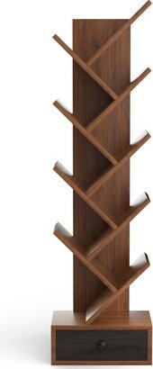 10-Tier Tree Bookshelf with Drawer and Anti-Tipping Kit - 15