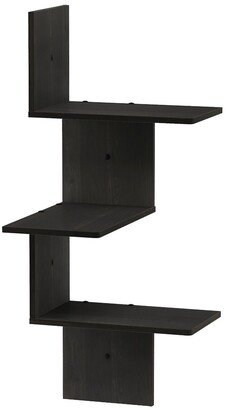 Porch & Den Munjoy Modern 3-tier Wall Floating Corner Shelf