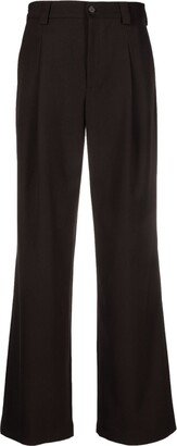 Pleat-Detail Flared Trousers