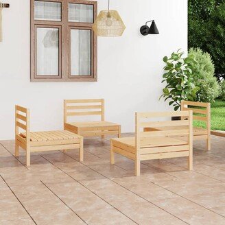 4 Piece Patio Lounge Set Solid Pinewood - 25 x 25 x 24.6-AB