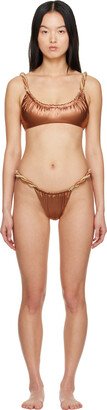 SSENSE Exclusive Brown & Gold Reversible Bikini