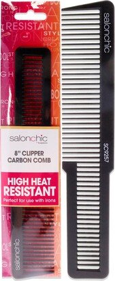 Flat Top Clipper Carbon Comb High Heat Resistant 8 by SalonChic for Unisex - 1 Pc Comb