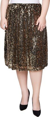 Plus Size Knee Length Sequined Skirt