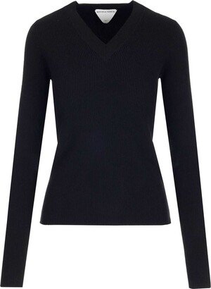 V-Neck Knitted Jumper-AO