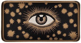 Eye hand painted iron tray