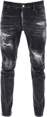 Black Ripped Wash Tidy Biker Jeans