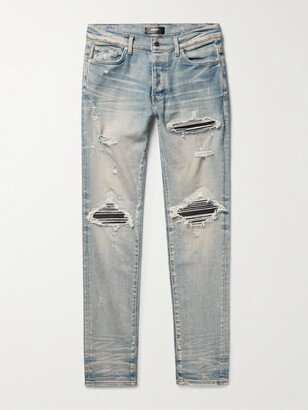 MX1 Skinny-Fit Panelled Distressed Jeans-AA