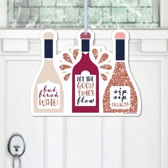 Big Dot Of Happiness But First, Wine - Hanging Wine Tasting Party Outdoor Front Door Decor 1 Pc Sign