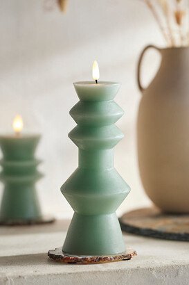 Flameless Geo Pillar Candle, Medium-AA