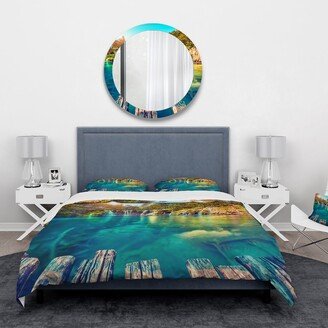 Designart 'Blue Waters in Plitvice Lakes' Landscape Bedding Set - Duvet Cover & Shams