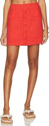 Francoise Linen Button Mini Skirt