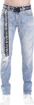 HVMAN Strat Belted Super Skinny Jeans