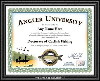 Personalized Catfish Angler University Fishing Certificate - Digital Or Printed Custom Diploma Great Birthday Gift Christmas Present