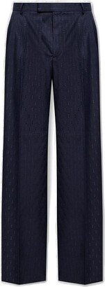 Wide Horsebit Striped Trousers