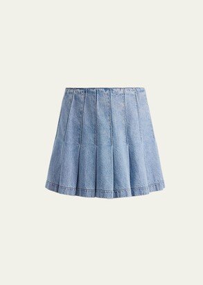 Carter Pleated Denim Mini Skirt-AA