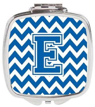 CJ1056-ESCM Letter E Chevron Blue & White Compact Mirror