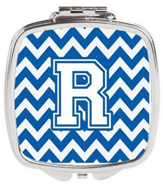 CJ1045-RSCM Letter R Chevron Blue & White Compact Mirror, 3 x 0.3 x 2.75 in.