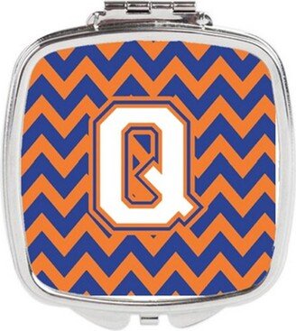 CJ1060-QSCM Letter Q Chevron Blue & Orange No.3 Compact Mirror