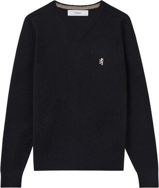 V Neck Lion Lambswool Jumper