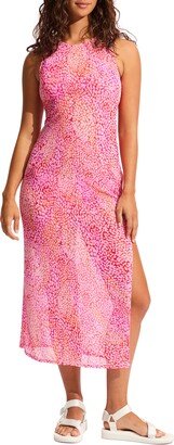 Sea Skin Semisheer Mesh Cover-Up Dress