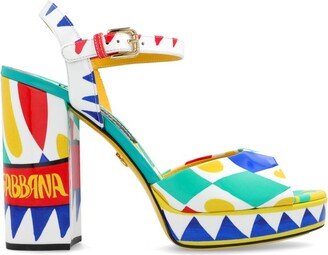 Carretto Pattern Platform Sandals