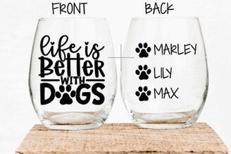 Dog Mom Wine Glass, Gift For Mom, Birthday Gift, Mothers Day, New Personalized