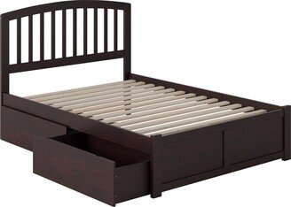 AFI Richmond Full Platform Bed with Footboard and 2 Drawers in Espresso