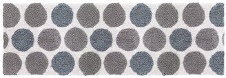 Dotted Circle Cotton/Lurex Bath Rug, 24 x 60 - Blue/Silver