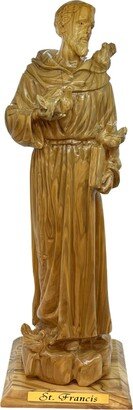Saint Francis Of Assisi Statue With Dove in Olive Wood Hand Carved Bethlehem Holy Land
