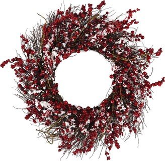 Napa Home & Garden Snowy Ilex Berry Wreath 24