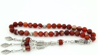 Yemeni Agate Gemstone 33 Beads Islamic Prayer Beads Misbaha From Turkey 125032 Tasbih Tasbeeh Tesbih Carnelian Aqeeq Real