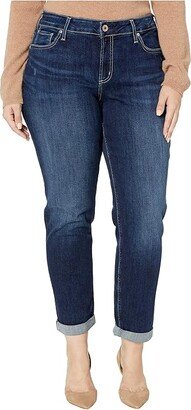 Plus Size Boyfriend Mid-Rise Slim Leg Jeans in Indigo (Indigo) Women's Jeans