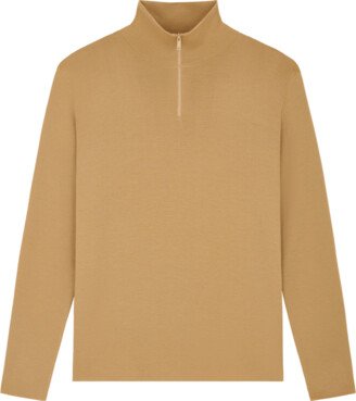 Regenerative Merino Wool Half-Zip Sweater — camel XXS