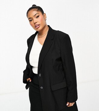 Curve Mix & Match slim boy suit blazer in black