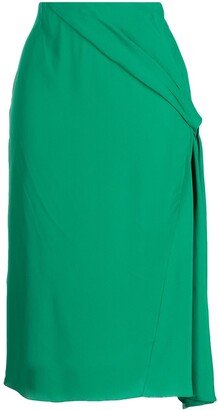 Draped Detail Midi Skirt