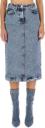 Denim Midi Skirt-AL