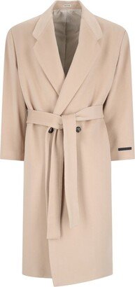 Belted Button-Up Coat-AA