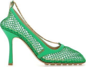 Mesh Square-Toe Pumps