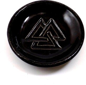 Viking Asatru Valknut Offering Bowl Handmade Ceramic Pottery